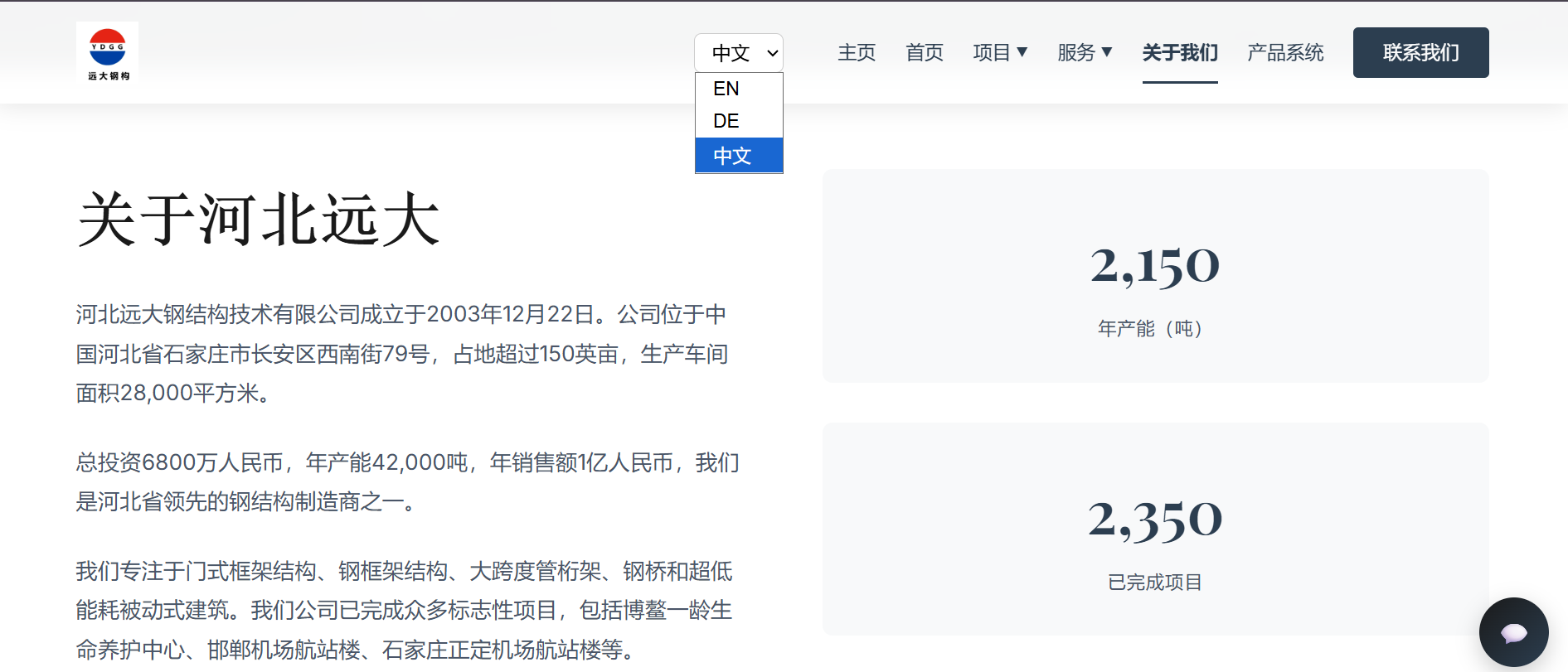 YD Building website screenshot 4